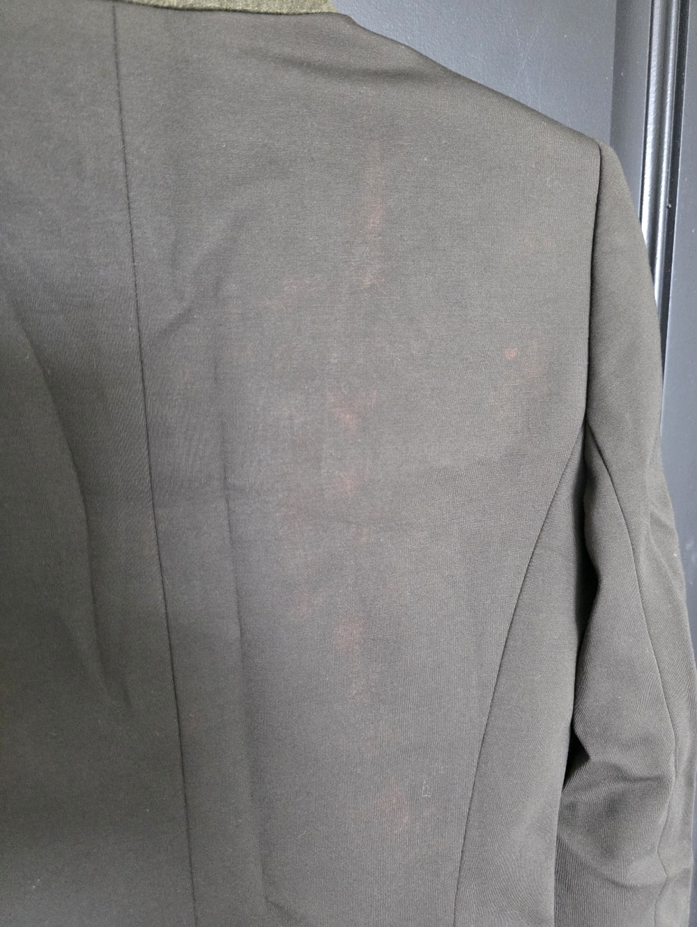 Antonio Melani Blazer Womens Size 0 Brown Olive Trim Tailored Jacket Career Chic - Picture 11 of 11
